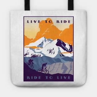 Live To Ride, Ride To Live Retro Cycling Poster Tote