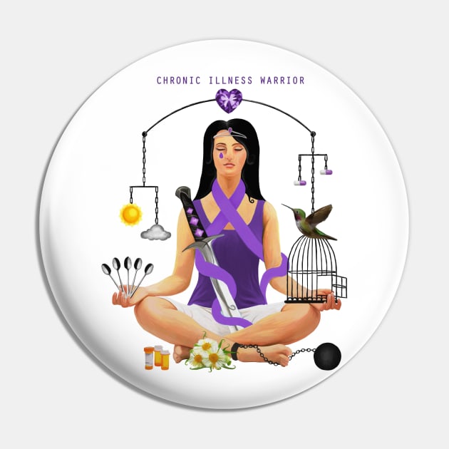 The Chronic Illness Warrior (Purple + Text Version) Pin by yourachingart