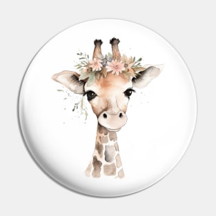 Watercolor baby giraffe Pin