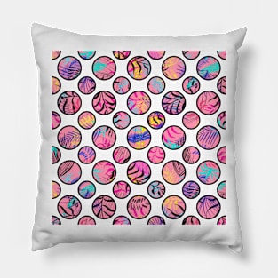 Pink polka dots bubbles Hawaii pattern Pillow