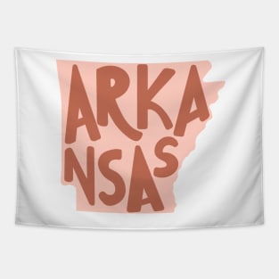 Arkansas Doodle Letters Map Outline-red Tapestry