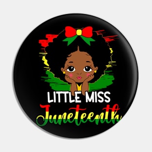 Little Miss Juneteenth Celebrating 1865 Cute Black Girls Kid Pin