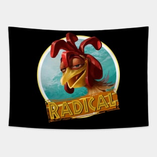 Surfing Chicken Joe - Radical quote Tapestry