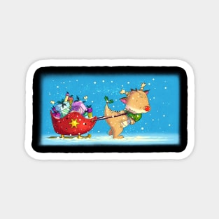 Rudolph dragon Christmas Magnet