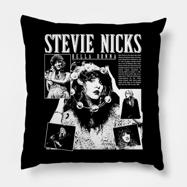 Stevie Nicks Vintage Rock Music 2023 Tour Live in Concert Pillow by Evergreen Daily