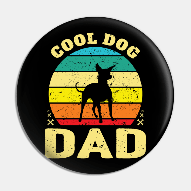 Retro Cool Miniature Pinscher Dog Dad Pin by pa2rok