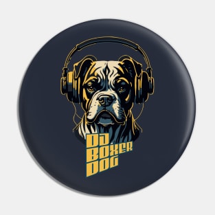 DJ Boxer Dog Pin