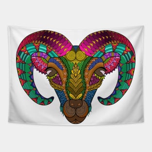 Big Horns in Mountains Tapestry