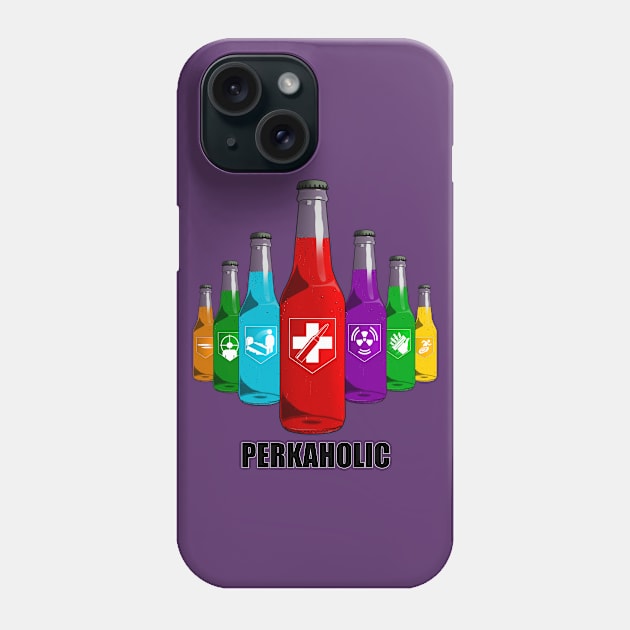 Zombie Perks in Triangle Perkaholic on Purple Phone Case by LANStudios