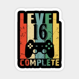 Vintage 16th Wedding Anniversary Level 16 Complete Video Gamer Birthday Gift Ideas Magnet