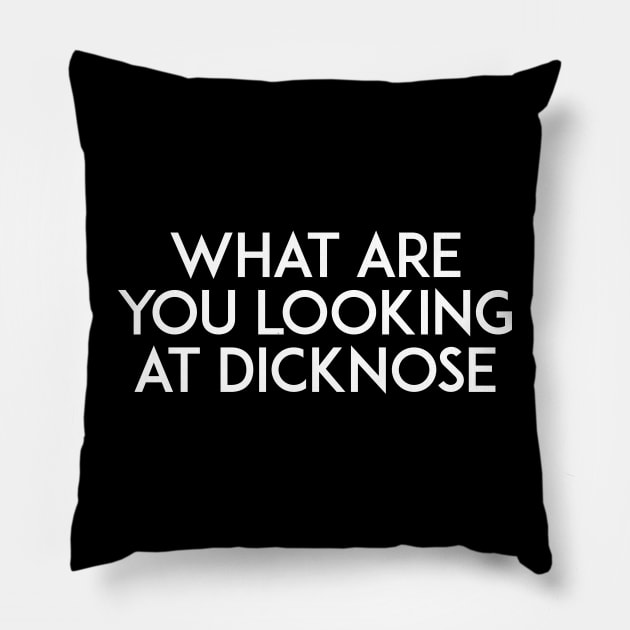 What are you looking at Dicknose Pillow by winstongambro