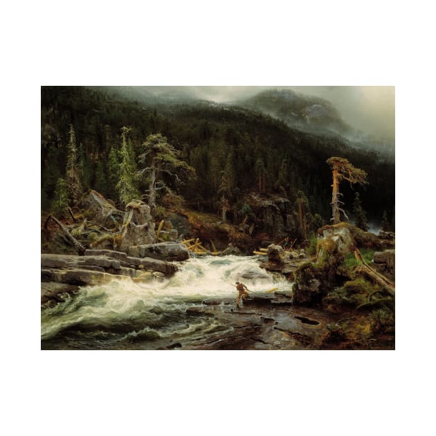 Waterfall in Telemark by August Cappelen by Classic Art Stall