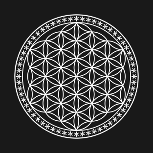 Flower of Life Sacred Geometry White T-Shirt