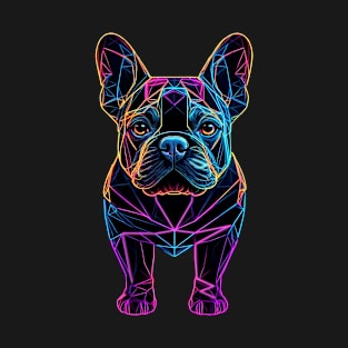 Geometric Neon Lines French Bulldog T-Shirt