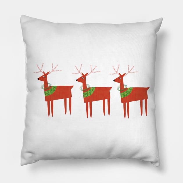 Three reindeer Pillow by tfinn