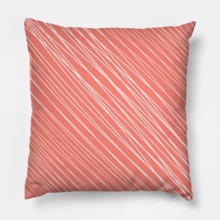 Striped-pattern, orange, white, simple, minimal, minimalist, lined-pattern, stripe, modern, trendy, basic, digital, pattern, abstract, lines, line, line-art, jewel-color, Pillow