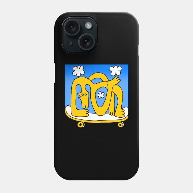 skateboarding dog Phone Case by Angel Rivas