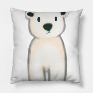 Cute Polar Bear Drawing Pillow