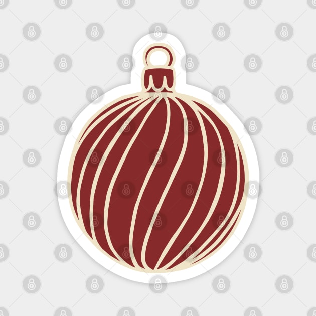 Simply Christmas Collection - Bauble - Classic Xmas Colours Magnet by LAEC