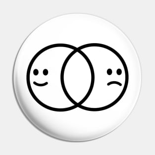 Chest Logo - Dual Happy Sad Face Emoji Pin