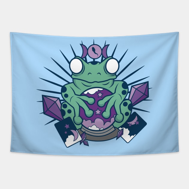 Froggy Fortune Tapestry by Spazzy Newton