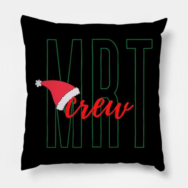 MRT Crew with Santa Hat Black Background Pillow by Humerushumor