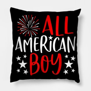 4th of July Family Matching Shirts All American Boy Pillow