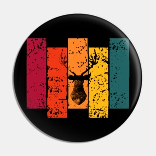 Retro Colourful Deer Pin