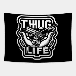 Thug Life Monochrome Masterpiece Tapestry