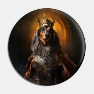 Distinguished Long Haired Dachshund - Medieval German King Pin