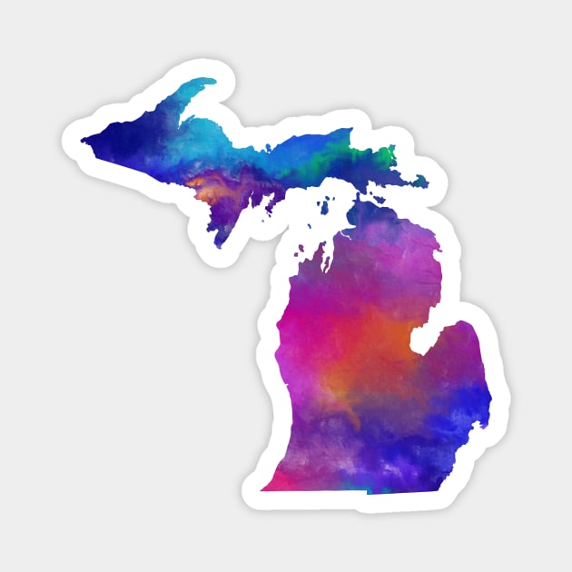 Watercolor Michigan | Stickers and More | Cherie's Art(c)2021 Magnet by CheriesArt