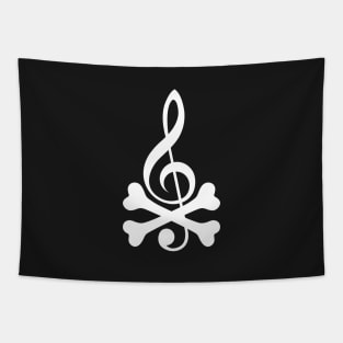 Treble Clef And Crossbones Tapestry