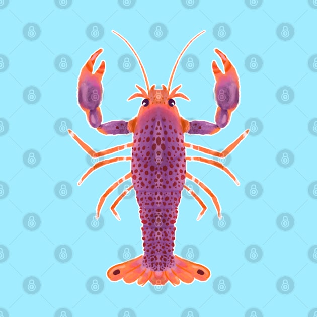 Purple and Orange Reef Lobster by narwhalwall