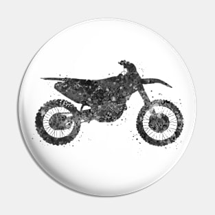 Motocross black and white Pin