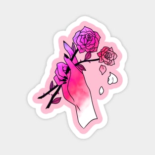 hand & rose Magnet