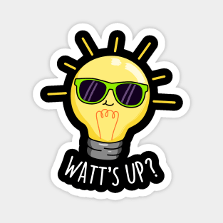 Watts Up Cute Electricity Light Bulb Pun Magnet