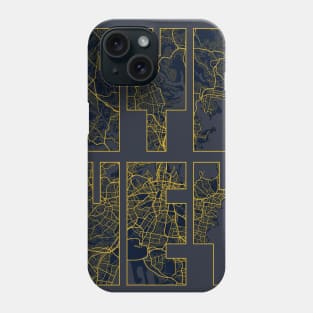 Sydney, Australia City Map Typography - Gold Art Deco Phone Case