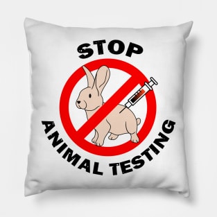 Stop Animal Testing Animal Activism Rabbit Animal Welfare Pillow