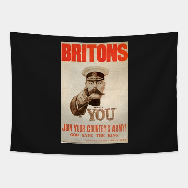Retro poster - pub - vintage - Britons army - God save the king - Tapestry by Labonneepoque