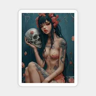 Geisha and skull 93011 Magnet