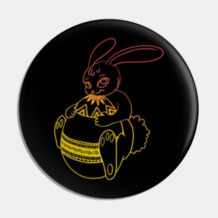 Easter bunny sunset neon Pin