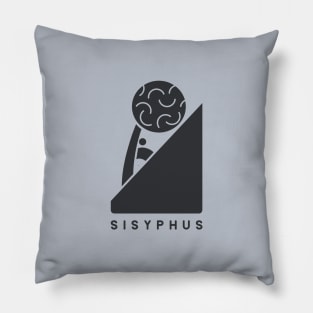 Sisyphus,Minimalist design for ancient Greek mythology fans in dark ink Pillow