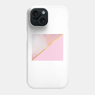 Pink and gold, marble paint Phone Case