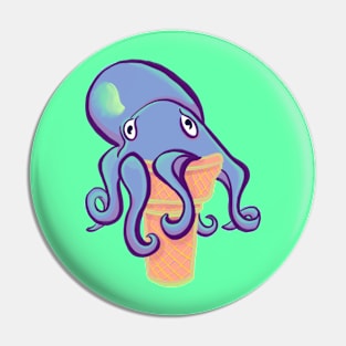 Octopus Cream Cone Periwinkle Pin