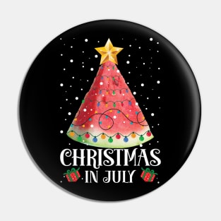 Christmas In July Watermelon Xmas Tree Summer Pin