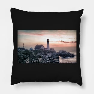 Portland Head Light Summer Sunrise Pillow