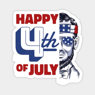 Abe Lincoln Beard Sunglasses & American Flag 4th Of July Magnet