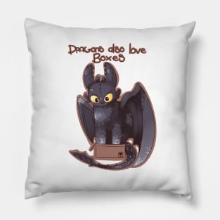 Even dragons love boxes Pillow