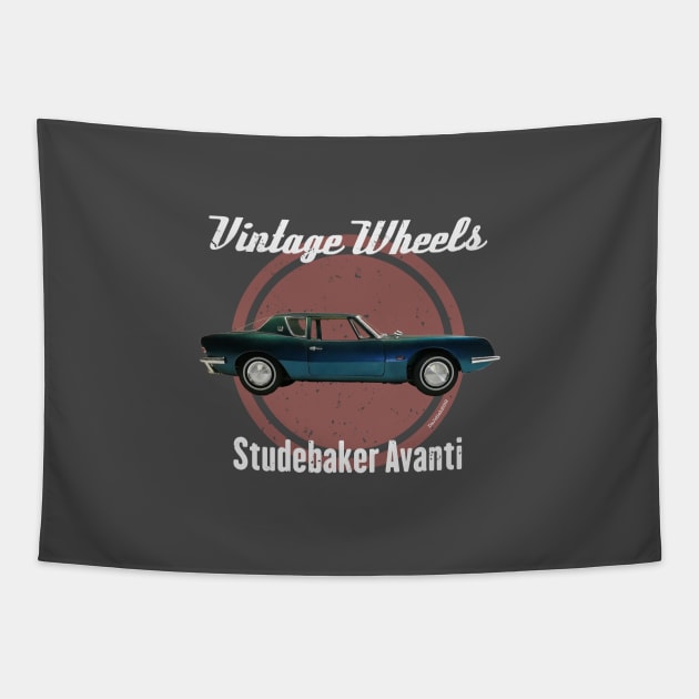 Vintage Wheels - Studebaker Avanti Tapestry by DaJellah