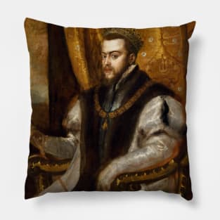 King Philip II of Spain by Titian Pillow